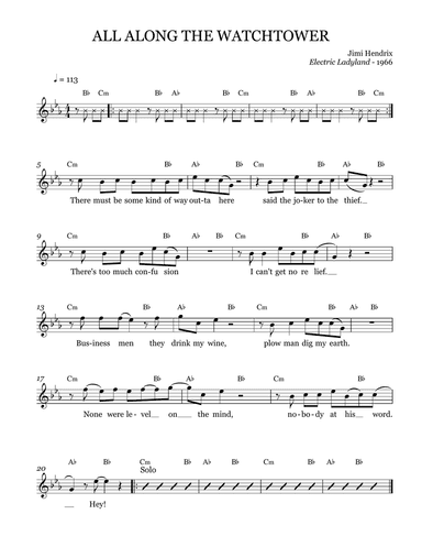 All Along The Watchtower