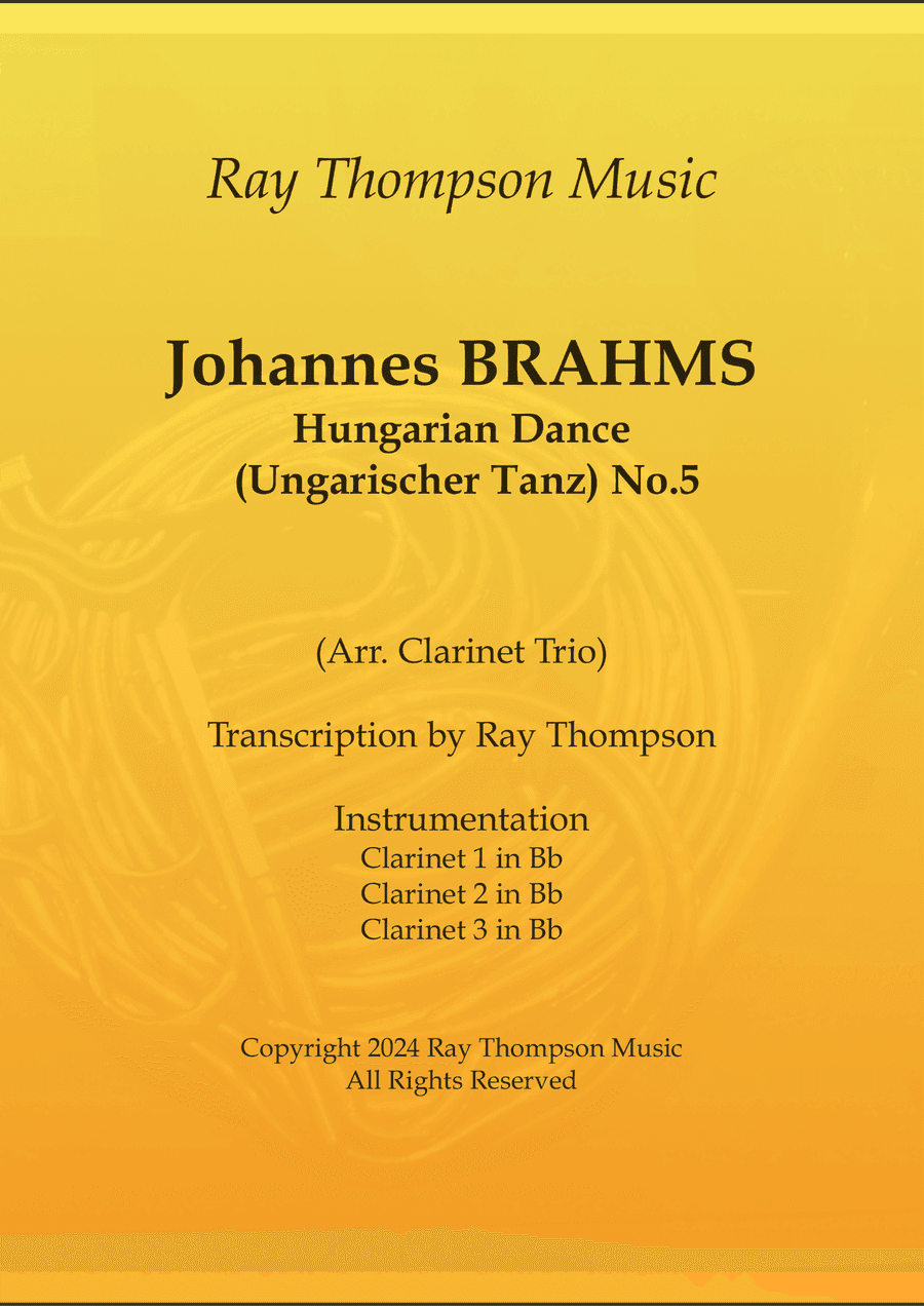 Brahms: Hungarian Dance (Ungarischer Tanz) No.5 - clarinet trio