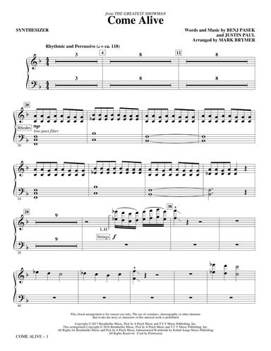 Come Alive (from The Greatest Showman) (Arr. Mark Brymer) - Synthesizer