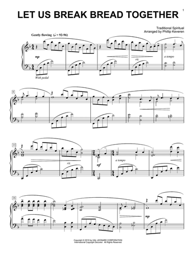 Let Us Break Bread Together (arr. Phillip Keveren)