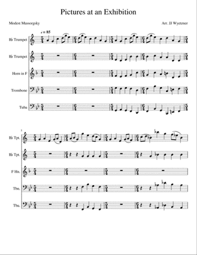 Pictures at an Exhibition for Brass Quintet