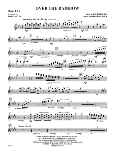 Over the Rainbow (from the musical The Wizard of Oz): 1st & 2nd Flute