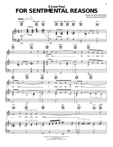 (I Love You) For Sentimental Reasons