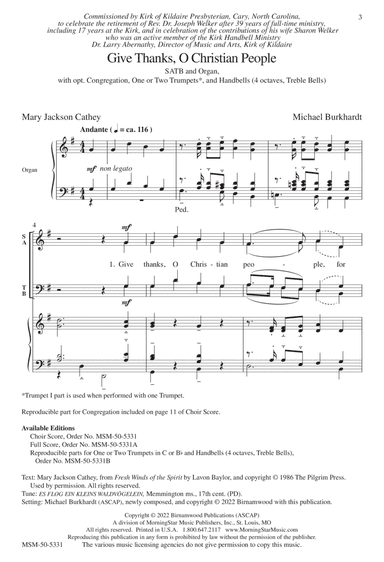 Give Thanks, O Christian People (Choral Score)
