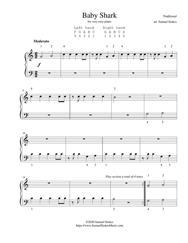 Baby Shark - for very easy piano