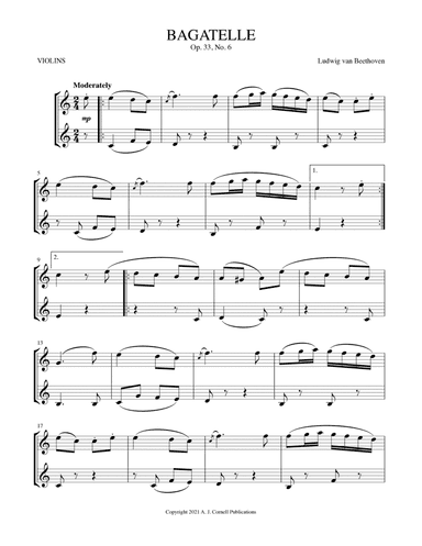 Bagatelle, Op. 33, No. 6