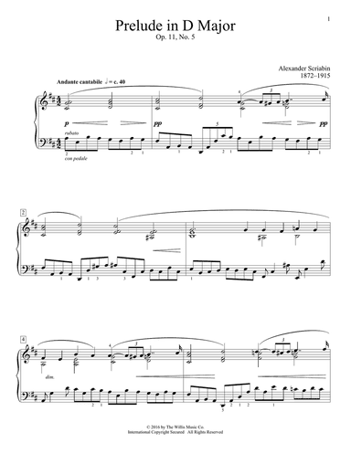Prelude In D Major, Op. 11, No. 5