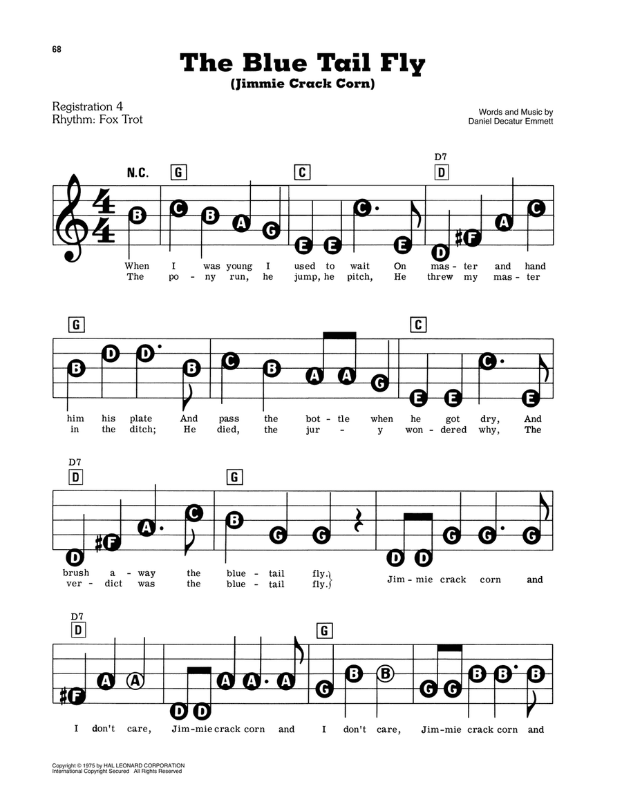 The Blue Tail Fly (Jimmy Crack Corn)