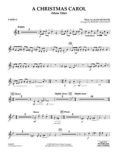 A Christmas Carol (Main Title) (arr. Robert Longfield) - F Horn 2