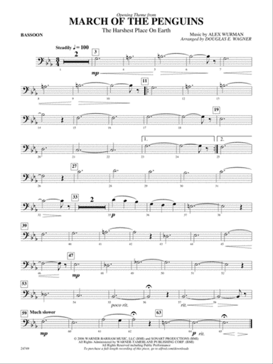 March of the Penguins, Opening Theme from (The Harshest Place on Earth): Bassoon