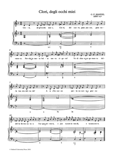 Clori, degli occhi miei, HWV 91a
