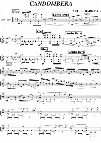 Candombera Cello Solo Piece