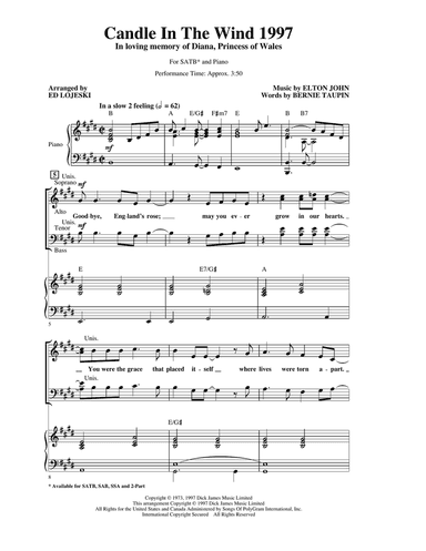 Candle In The Wind (arr. Ed Lojeski)