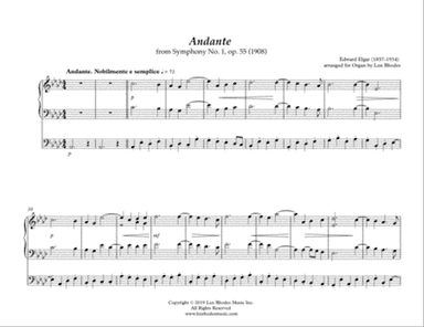 Elgar - Andante from Symphony no. 1 in Ab, op.55 - Organ solo