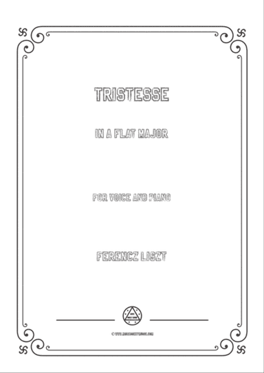 Liszt-Tristesse in A flat Major,for Voice and Piano