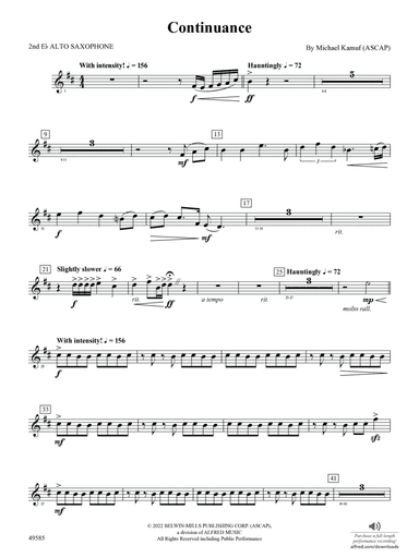Continuance: 2nd E-flat Alto Saxophone