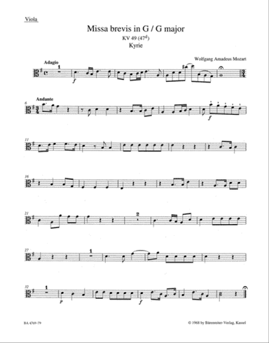 Missa brevis G major, KV 49 (47 d)