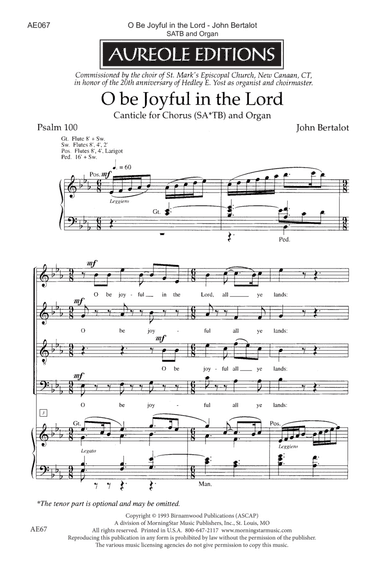 O Be Joyful in the Lord