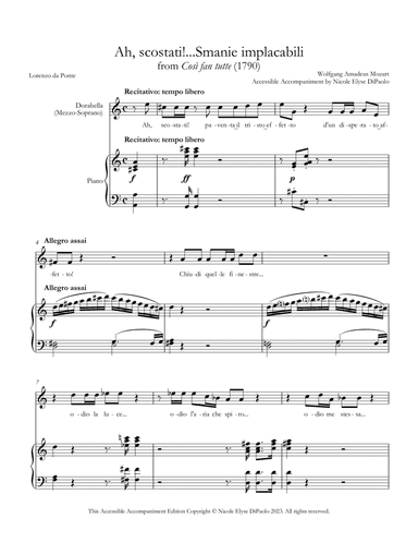 Ah, scostati!...Smanie implacabili (Dorabella) from Così fan tutte - Accessible Accompaniments Ed.