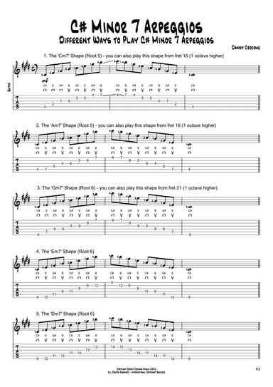 C# Minor 7 Arpeggios (5 Ways to Play)