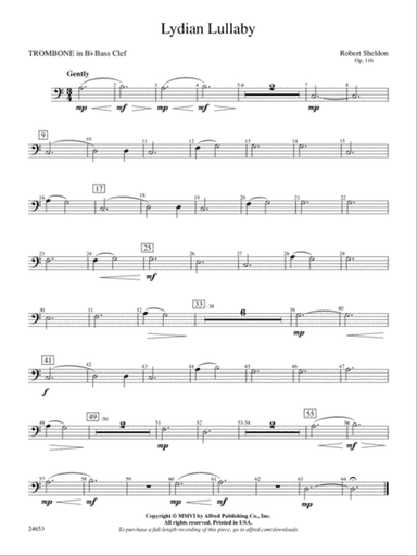 Lydian Lullaby: (wp) Bb Trombone B.C.