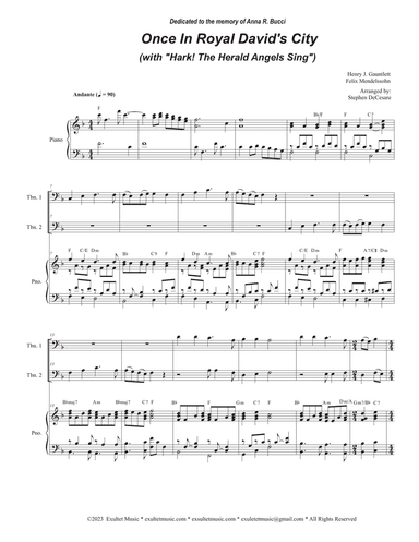 Once In Royal David's City (with "Hark! The Herald Angels Sing") (Trombone Duet)