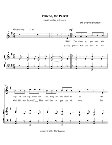 Pancho, the Parrot - vocal solo