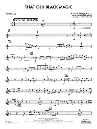 That Old Black Magic (arr. Mike Tomaro) - Tenor Sax 2