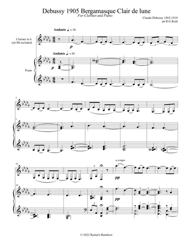 Debussy 1905 Clair de lune