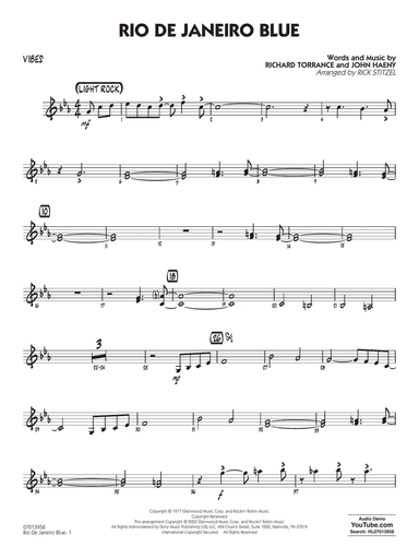 Rio de Janeiro Blue (Key: C min) (arr. Rick Stitzel) - Vibes