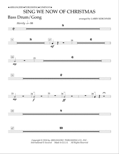Sing We Now of Christmas (arr. Larry Kerchner) - Bass Drum/Gong