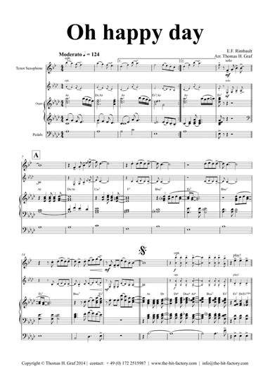 Oh happy day - Key: Ab - Gospel - Organ and Tenor Saxophone