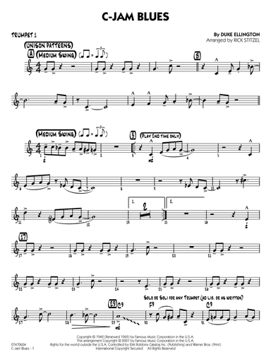 C-Jam Blues (arr. Rick Stitzel) - Trumpet 1
