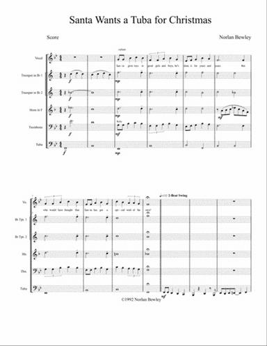 Santa Wants A Tuba For Christmas - Brass Quintet