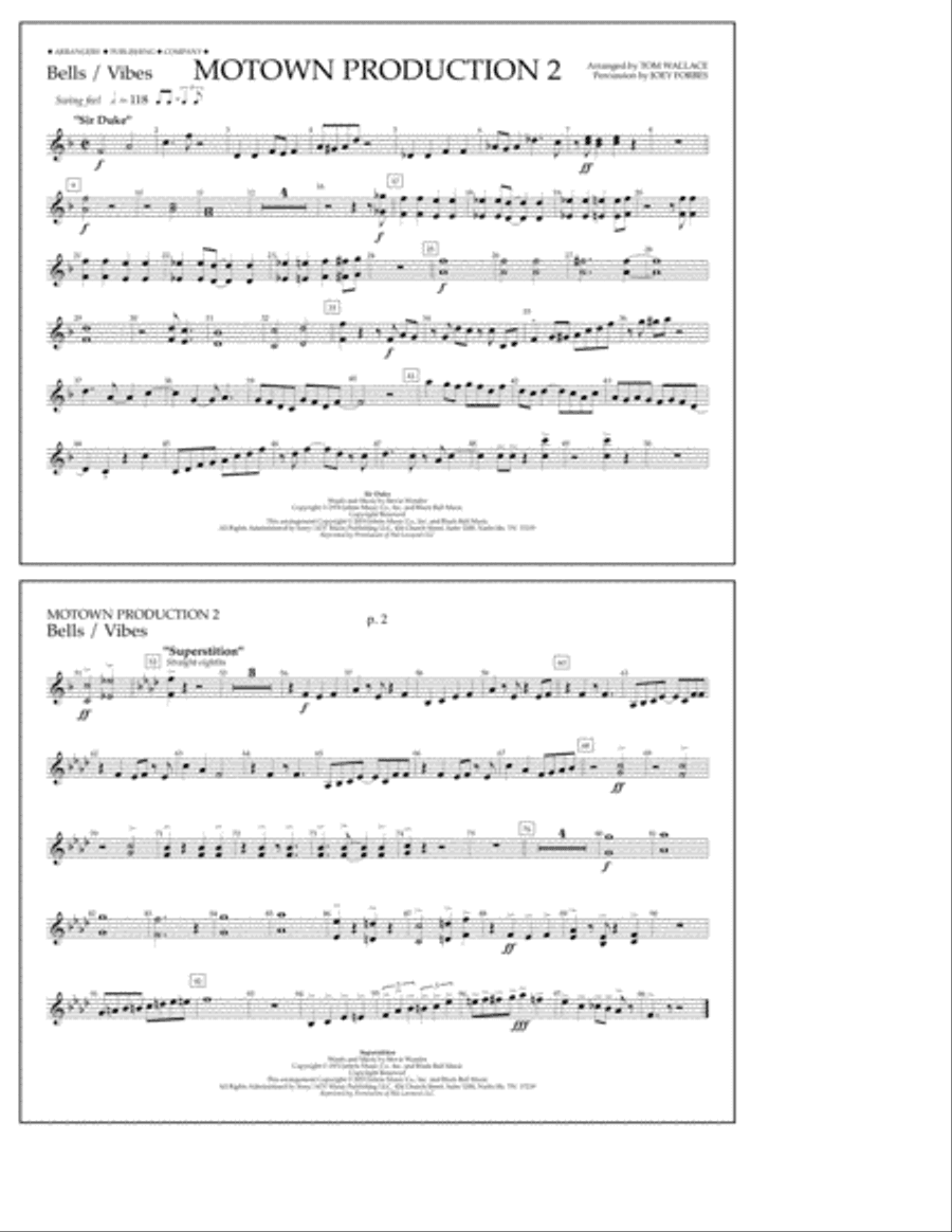Motown Production 2 (arr. Tom Wallace) - Bells/Vibes