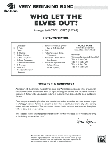 Who Let the Elves Out?: Score