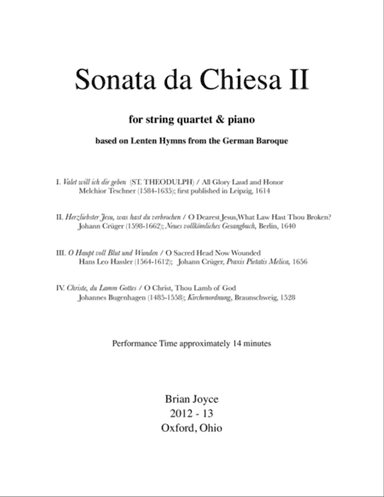 Sonata da Chiesa II for String Quartet and Piano
