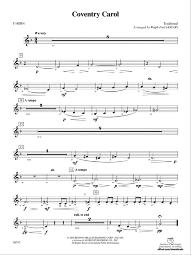 Coventry Carol: 1st F Horn