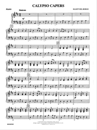 Calypso Capers (for Strings and Percussion): Piano Accompaniment