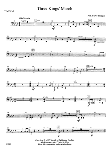 Three Kings' March: Timpani