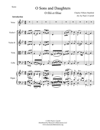 O Sons and Daughters (O filii et filiae) for String Quartet and Organ