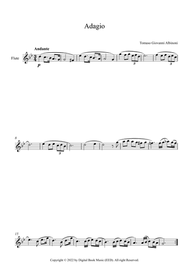 Adagio (In G Minor) - Tomaso Giovanni Albinoni (Flute)