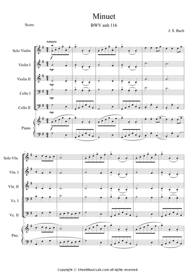 Minuet BWV anh 116