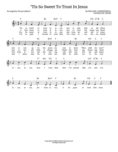 'Tis So Sweet To Trust In Jesus