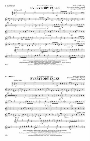 Everybody Talks: 1st B-flat Clarinet