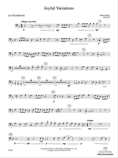Joyful Variations: 3rd Trombone