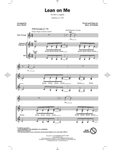 Lean On Me (arr. Mac Huff)