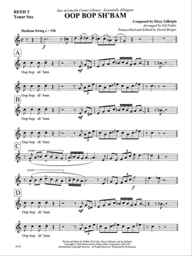 Oop Bop Sh'Bam: B-flat Tenor Saxophone