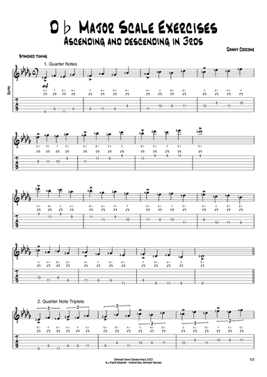 Db Major Scale Exercises - Ascending and Descending in 3rds