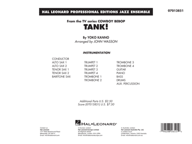 Tank! (from Cowboy Bebop) (arr. John Wasson) - Conductor Score (Full Score)